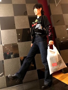 「19ss」｜「アイテム（スウェット）」を使った、yu-kiさん（レディース・171cm）の冬コーディネート