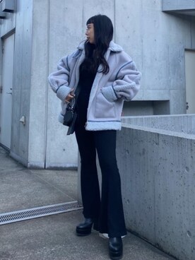 ブルゾンを使った リブフレアパンツ の人気ファッションコーディネート Wear