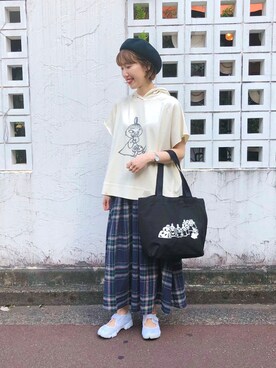 ムーミン フレンチスリーブパーカーを使った人気ファッションコーディネート Wear