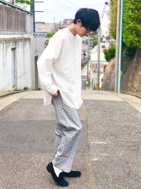 「アイテム（スリッポン）」を使った、SHOさん（メンズ・179cm・20代）の春コーディネート