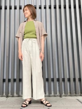 「☆この夏取り入れたいアメスリトップス」｜momo Kamataさん（レディース・157cm）の夏コーディネート