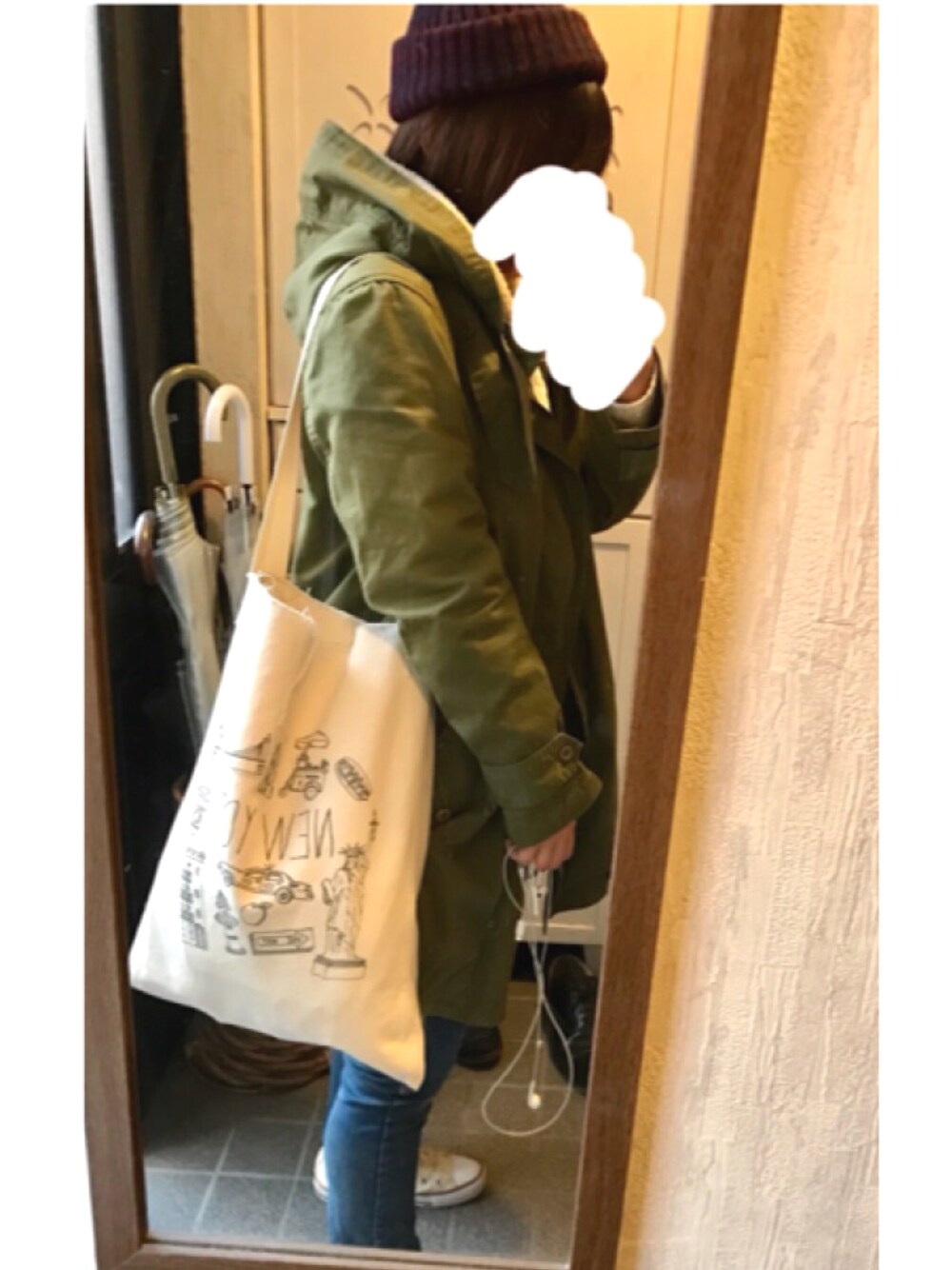 「URBAN RESEARCHのアイテム（モッズコート、グリーン系）」を使った、t.さん（レディース・148cm）の春コーディネートの1枚目の写真