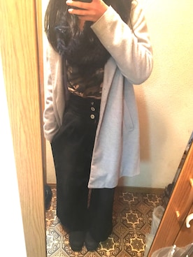 「one way（ワンウェイ）のアイテム（チェスターコート）」を使った、准乃さん（レディース・163cm）の冬コーディネート