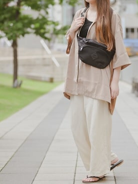 「Dickies（ディッキーズ）のアイテム（バッグ）」を使った、enamin　相互フォローさん（レディース・155cm）の夏コーディネート