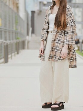 「JOHN'S CLOSET（ジョンズクローゼット）のアイテム」を使った、enamin　相互フォローさん（レディース・155cm）の夏コーディネート