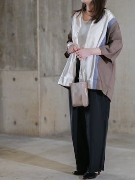 「ROOT THREE（ルートスリー）のアイテム」を使った、enamin　相互フォローさん（レディース・155cm）の夏コーディネート