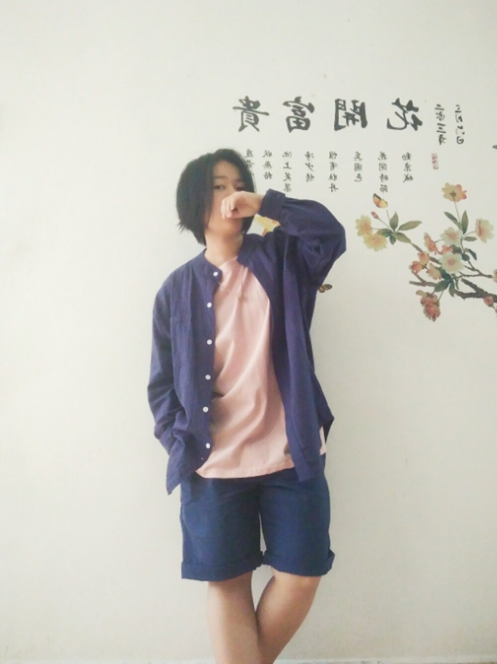 「blue、pink、藍色」｜「no brandのアイテム（ネックレス、その他）」を使った、MEATさん（レディース・141cm）の冬コーディネートの1枚目の写真