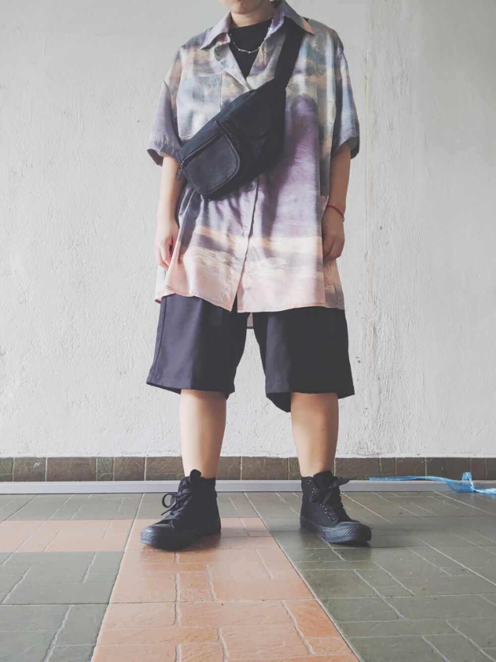 「FUNKY FUNのアイテム（カーゴパンツ、ブラック系）」を使った、MEATさん（レディース・141cm）の夏コーディネートの1枚目の写真