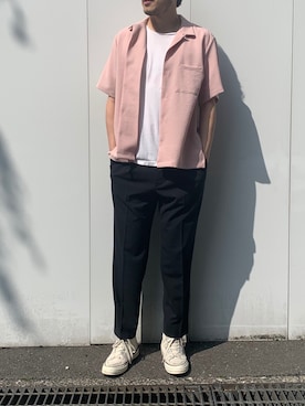「アイテム（スラックス）」を使った、塚原 寿雄さん（メンズ・181cm・30代）の春コーディネート