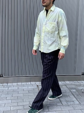 「アイテム（スラックス）」を使った、塚原 寿雄さん（メンズ・181cm・30代）の春コーディネート