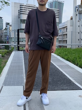 「PUBLIC TOKYO（パブリックトウキョウ）のトロウールテーパードスラックス（スラックス）」を使った、塚原 寿雄さん（メンズ・181cm）の夏コーディネート