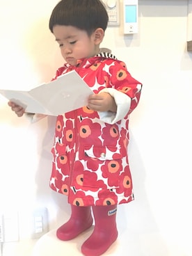 「marimekko（マリメッコ）のアイテム（ジャケット/アウター）」を使った、𓃽ヒカル𓃽さん（キッズ・90cm）の夏コーディネート