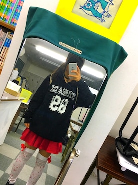 「アイテム（パーカー）」を使った、もっちちゃんさん（レディース・156cm・10代）の春コーディネート