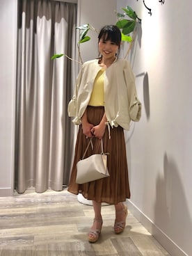 「サマーニット」｜「アイテム（ブルゾン）」を使った、いちえさん（レディース・156cm）の夏コーディネート