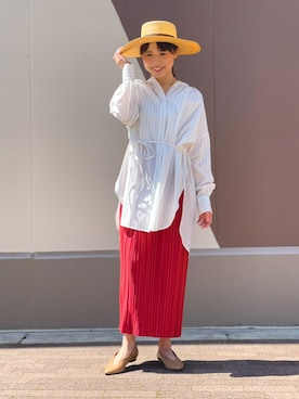 「Rouge vif（ルージュヴィフ）のアイテム（帽子）」を使った、いちえさん（レディース・156cm）の春コーディネート