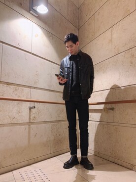 「BACK NUMBER（バックナンバー）のアイテム（ニット/セーター）」を使った、Wu さん（メンズ・180cm）の冬コーディネート