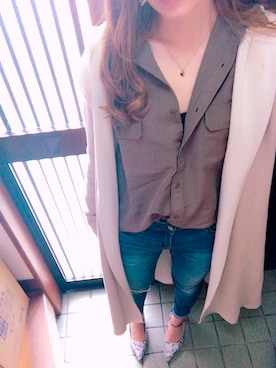「YEVS（イーブス）のアイテム（ジャケット/アウター）」を使った、hさん（レディース・159cm）の春コーディネート