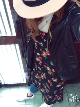 「ピクニック」｜「アイテム（ライダースジャケット）」を使った、hさん（レディース・159cm）の春コーディネート