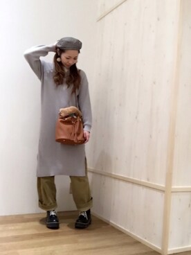 「Lee（リー）のアイテム（その他パンツ）」を使った、rem☺︎さん（レディース・165cm）の冬コーディネート
