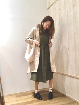 「トートバック」｜「アイテム（モッズコート）」を使った、rem☺︎さん（レディース・165cm）の春コーディネート