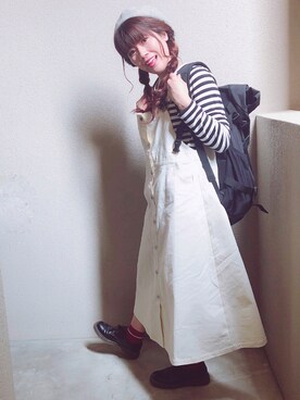 松雪まなみさん（レディース・157cm）の春コーディネート