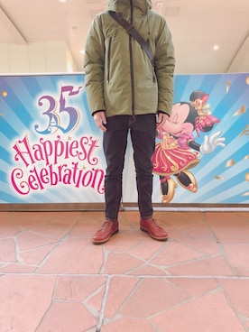 「zozoデニム」｜「アイテム（ブーツ）」を使った、ぐで男さん（メンズ・164cm）の冬コーディネート