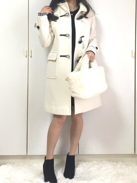 ダッフルコートを使った 白いコート のレディース人気ファッションコーディネート Wear