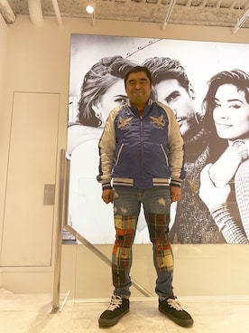 「Alpha Industries（アルファインダストリーズ）のアイテム（スタジャン）」を使った、@西郷どんさん（メンズ・170cm）の夏コーディネート