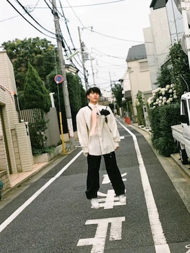 「日系极简」｜「アイテム（ブルゾン）」を使った、_____ ni_ckさん（メンズ・173cm）の夏コーディネート