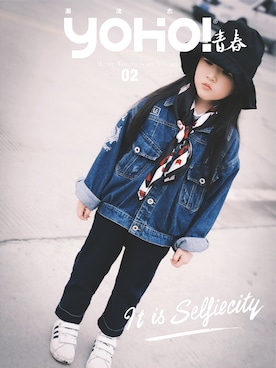 「no brand（ノーブランド）のアイテム（デニムジャケット）」を使った、emma77さん（キッズ・120cm）の春コーディネート