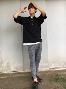 「Burner（バーナー）のアイテム（ウォレットチェーン）」を使った、だいまるさん（メンズ・172cm）の夏コーディネート