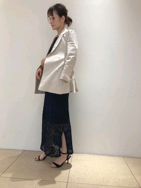 「麻ジャケット」｜「アイテム（ジャケット/アウター）」を使った、nolnagaoさん（レディース・160cm）の春コーディネート