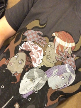 「女王蜂のアイテム（Tシャツ/カットソー、ブラック系）」を使った、まとこさん（メンズ・165cm）の春コーディネート