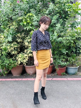 「skirt」｜「アイテム（フォーマルスーツ/小物）」を使った、余碧妃さん（レディース・154cm）の秋コーディネート