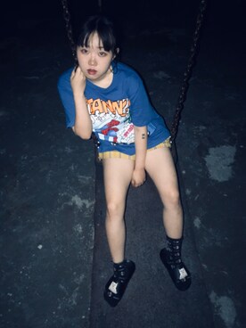 「アイテム（カーゴパンツ、イエロー系）」を使った、abnormalpearさん（レディース・160cm）の春コーディネート