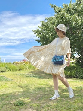 「merry jenny（メリージェニー）のアイテム（バレエシューズ）」を使った、seinaさん（レディース・153cm）の夏コーディネート