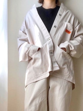 「古着女子」｜「アイテム（カバーオール）」を使った、y____chiさん（レディース・153cm）の秋コーディネート