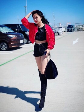 「H&M（エイチ・アンド・エム）のアイテム（パンツ、ブラック系）」を使った、aitopstyleさん（レディース・161cm）の秋コーディネート