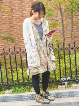 「アイテム（タイツ/ストッキング）」を使った、まいたけさん（レディース・156cm・20代）の冬コーディネート