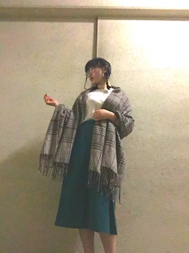 「SPINNS（スピンズ）のアイテム（マフラー）」を使った、りむさん（レディース・157cm）の冬コーディネート