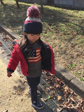 「CORVA（コルヴァ）のアイテム」を使った、senaさん（キッズ・90cm）の冬コーディネート