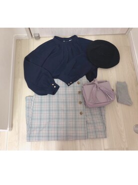 「TITTY&CO.（ティティーアンドコー）のアイテム（ハンチング/ベレー帽）」を使った、miさん（レディース・160cm）の冬コーディネート