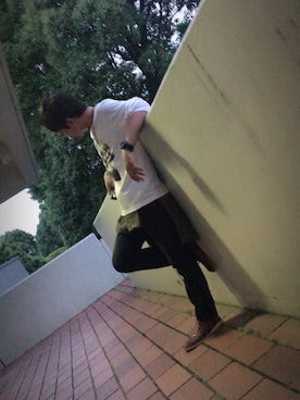 「TAKA-Q（タカキュー）のアイテム（Tシャツ/カットソー）」を使った、陸さん（メンズ・161cm）の春コーディネート