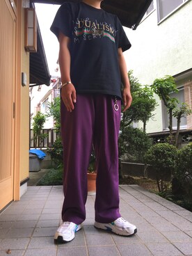 アクセサリーを使った 紫パンツ のメンズ人気ファッションコーディネート Wear