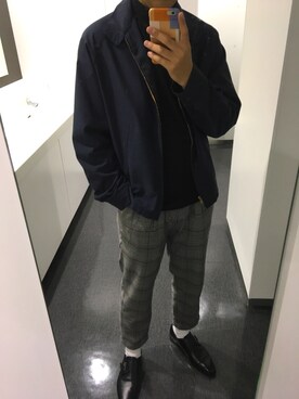 「モンクシューズ」｜「アイテム（ジャケット/アウター）」を使った、じゅんやさん（メンズ・176cm）の秋コーディネート