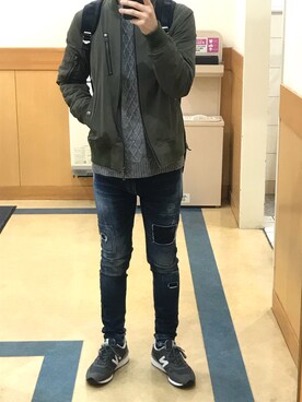 「RATTLE TRAP（ラトルトラップ）のアイテム（MA-1）」を使った、こうへいさん（メンズ・168cm）の秋コーディネート