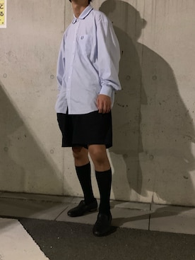 「ARCOLLETTA PADRONE（アルコレッタ パドローネ）のARCOLLETTA PADRONE × BEAMS / 別注 レザー スリッポン 18SS（スリッポン、ブラック系）」を使った、オカダケントさん（メンズ・171cm）の秋コーディネート