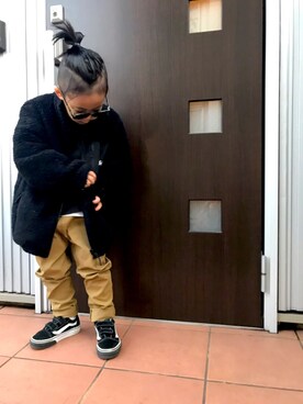 「サルエルパンツ」｜Ryujiさん（キッズ・110cm）の冬コーディネート
