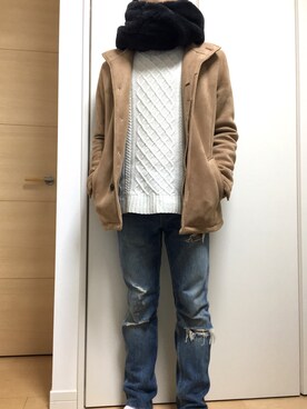 「HIGH STREET（ハイストリート）のアイテム（その他アウター）」を使った、仙人掌さん（メンズ・164cm）の冬コーディネート