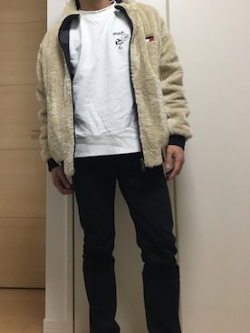 「TOMMY HILFIGER（トミーヒルフィガー）のアイテム（ブルゾン）」を使った、仙人掌さん（メンズ・164cm）の冬コーディネート